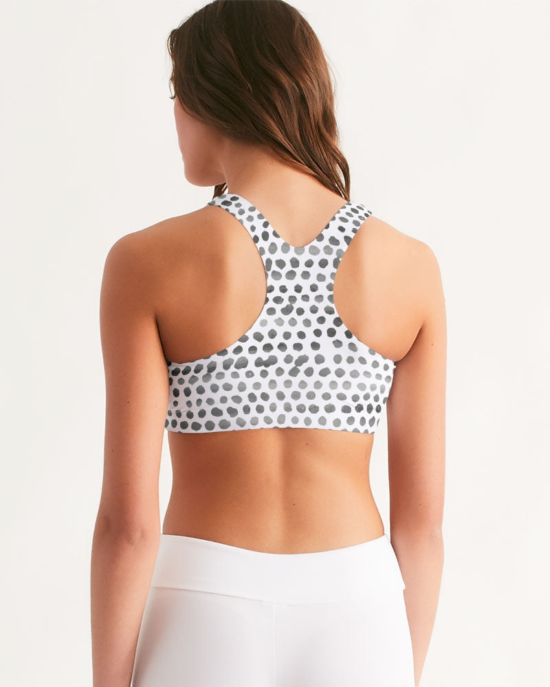 Flower & Dots Women's Seamless Sports Bra-cloth-Digital Rawness