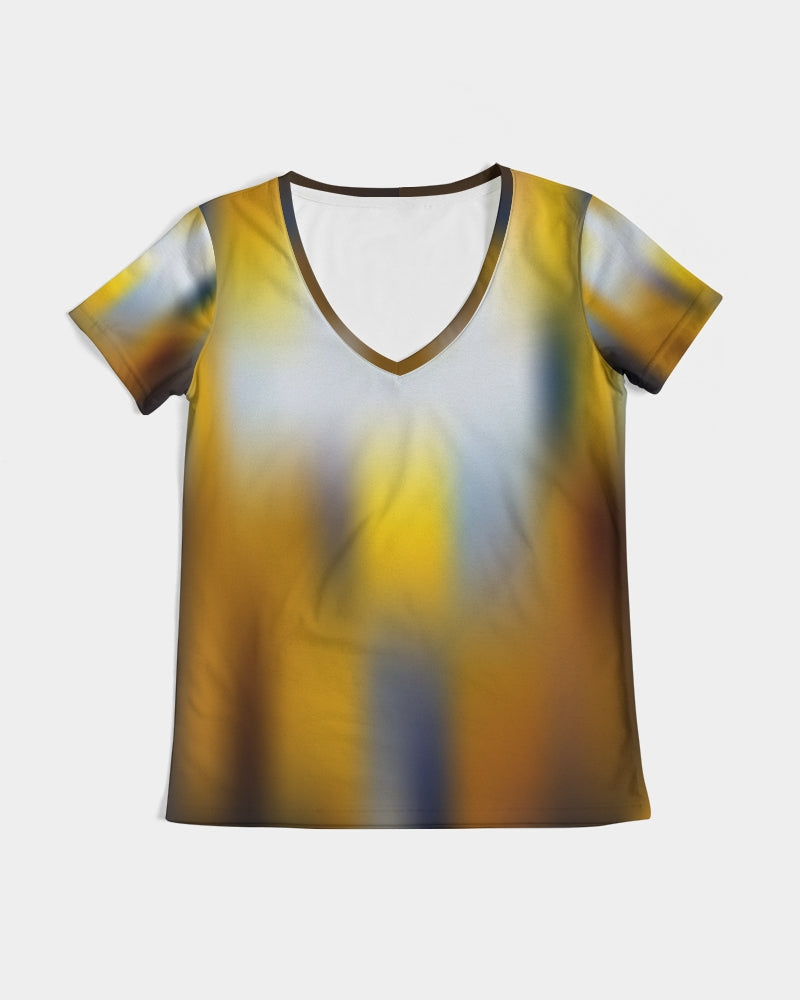 white Women's V Neck Shirt-cloth-Digital Rawness