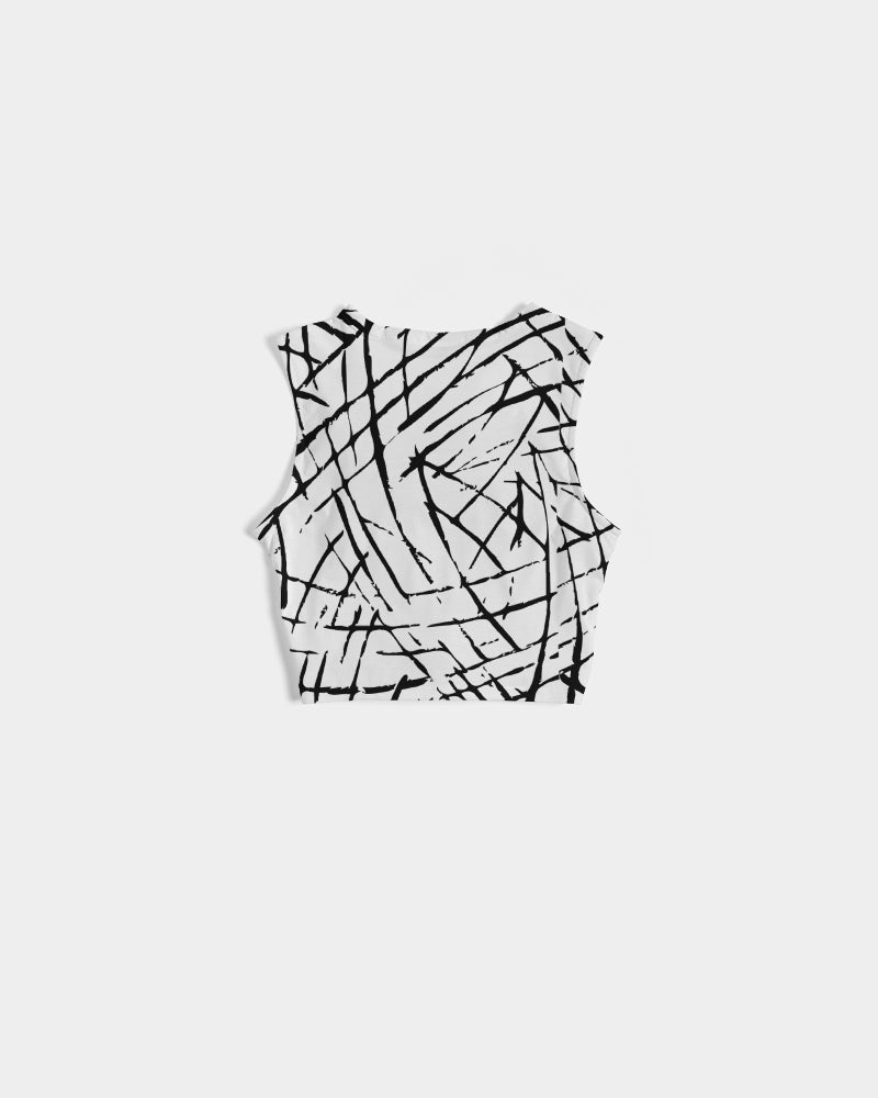 Lines and Pops Women's Twist-Front Tank-cloth-Digital Rawness