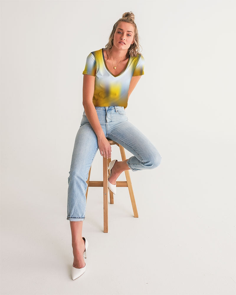 Women's V Neck Shirt-Digital Rawness
