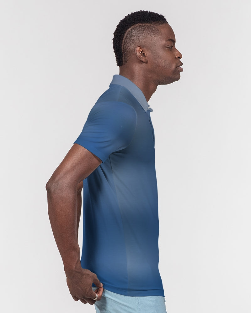 Shaded Blue Men's Polo-cloth-Digital Rawness