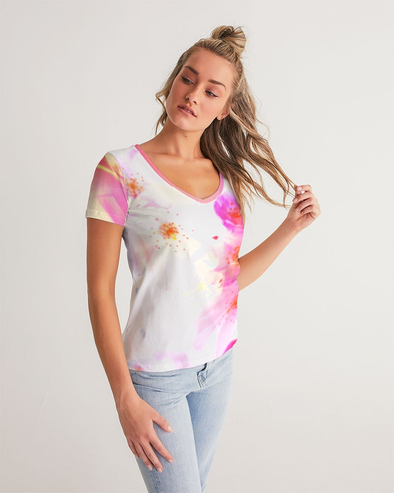 Women's V Neck Shirt-cloth-Digital Rawness