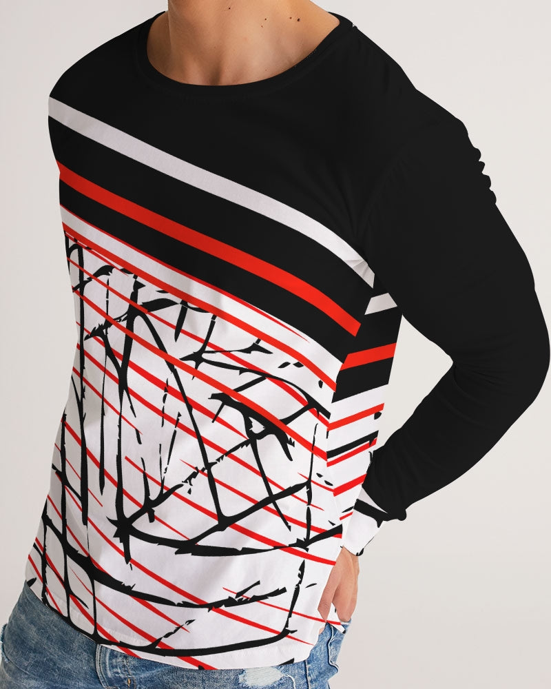 Striped Out Men's Long Sleeve Shirt-cloth-Digital Rawness