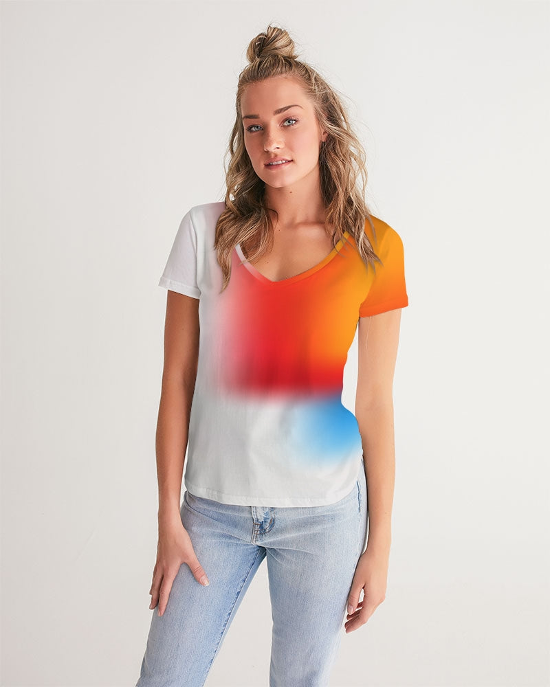 Just A Little Women's V Neck Shirt-cloth-Digital Rawness