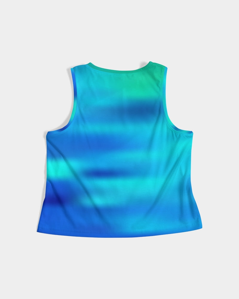 Ocean Shore Blues Women's Cropped Tank-cloth-Digital Rawness