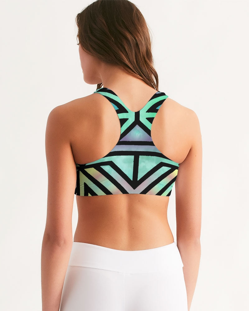 Stain Glass Women's Seamless Sports Bra-cloth-Digital Rawness