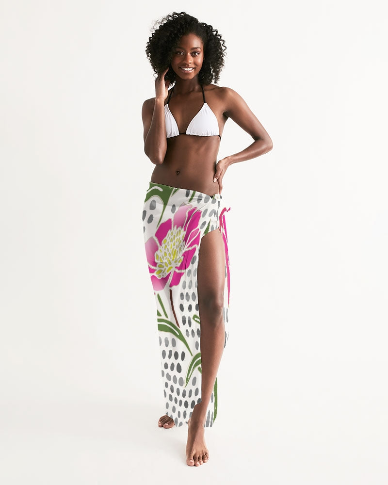 Flower & Dots Swim Cover Up-accessories-Digital Rawness