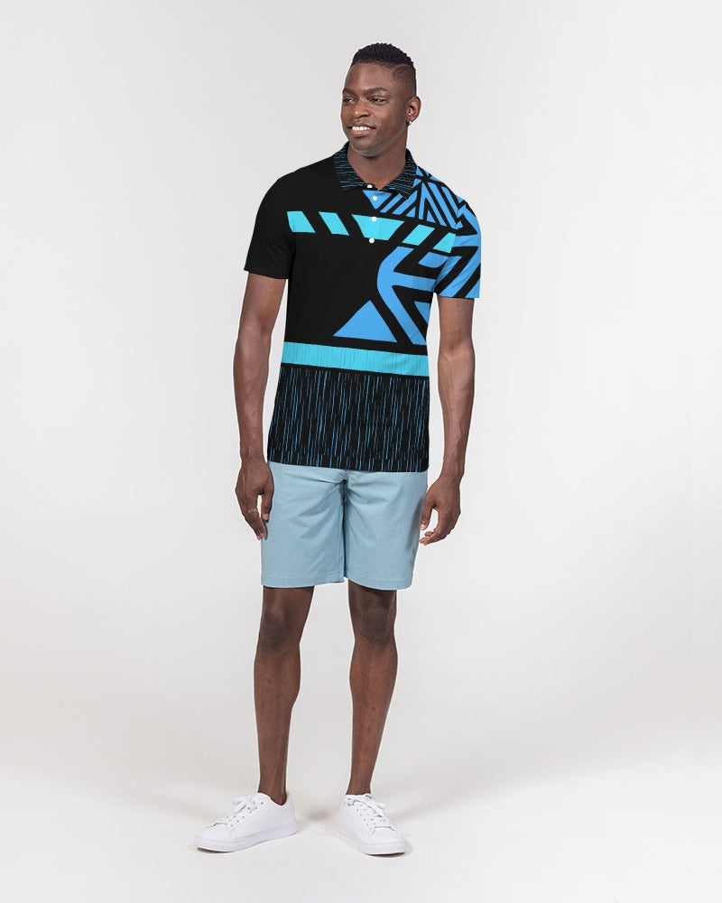 Blue Dynasty Men's Polo-cloth-Digital Rawness