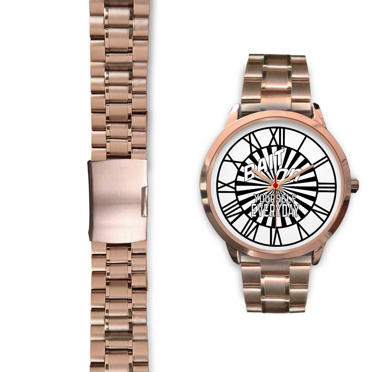 Bait on Yourself Everyday Graphic Rose Gold Japanese Movement Watch-Rose Gold Watch-Digital Rawness