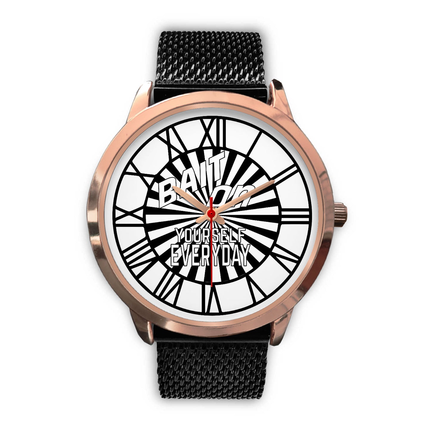 Bait on Yourself Everyday Graphic Rose Gold Japanese Movement Watch-Rose Gold Watch-Digital Rawness