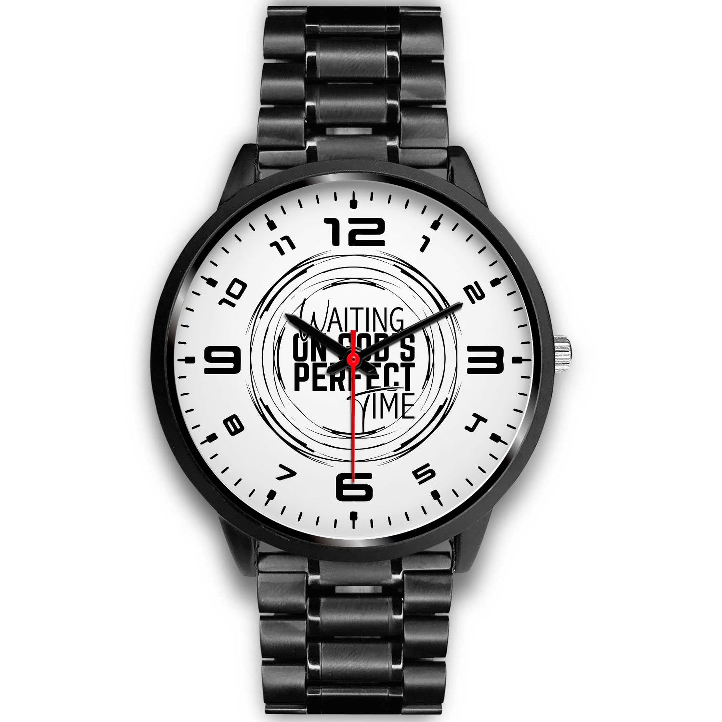 Waiting on God's Perfect Time Black Watch Band Options-Black Watch-Digital Rawness