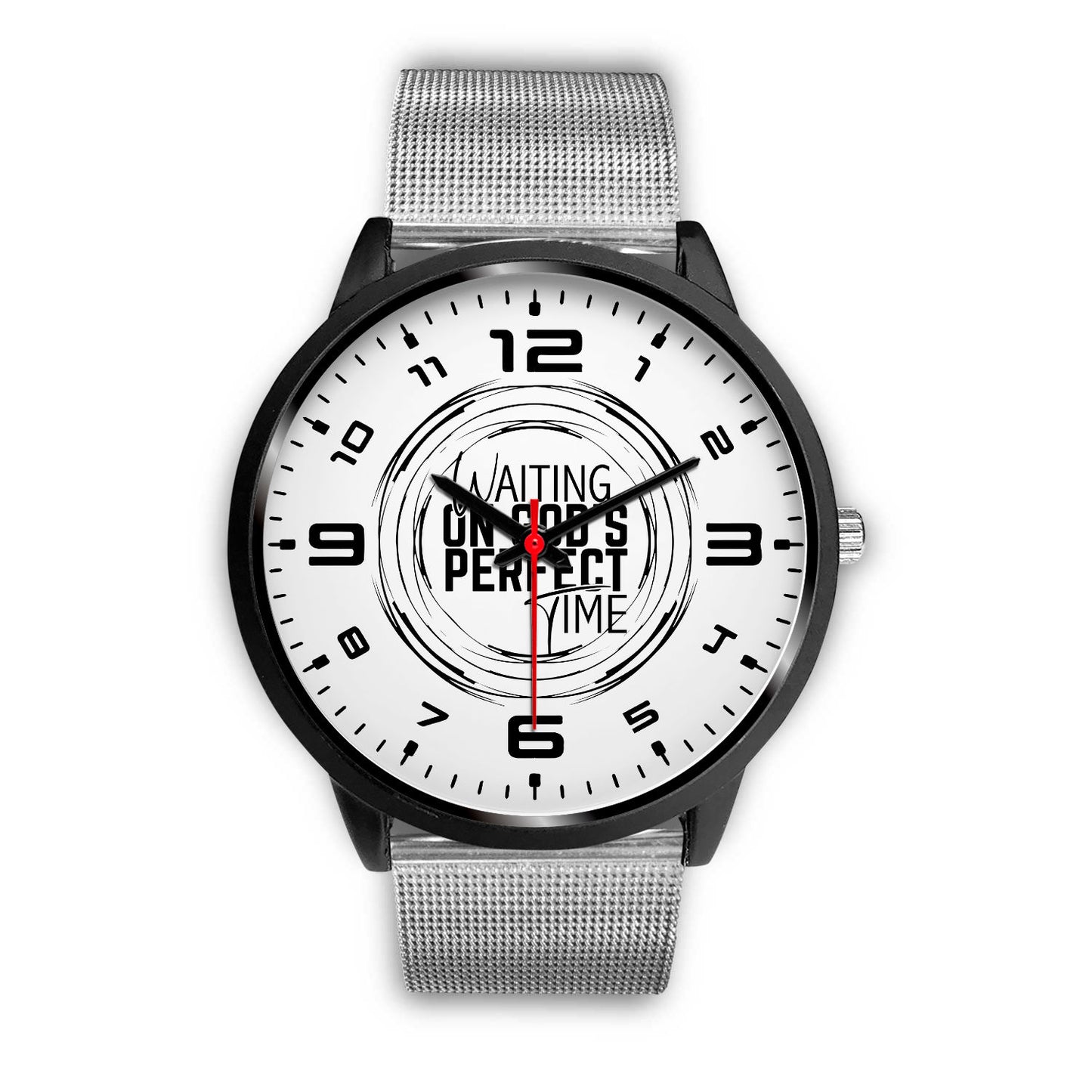 Waiting on God's Perfect Time Black Watch Band Options-Black Watch-Digital Rawness