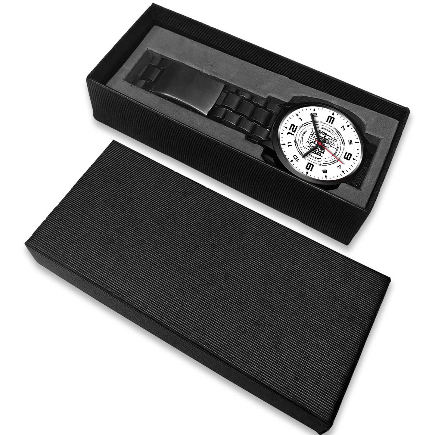 Waiting on God's Perfect Time Black Watch Band Options-Black Watch-Digital Rawness