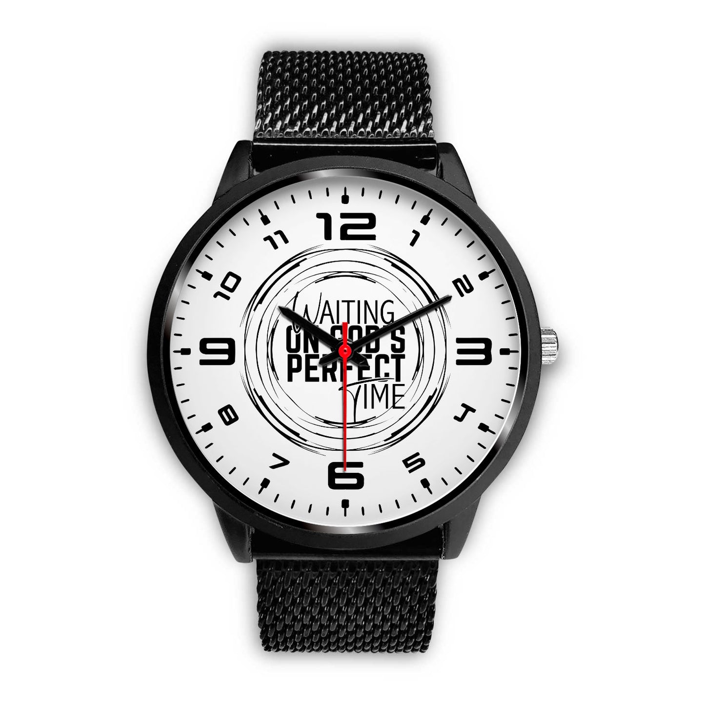 Waiting on God's Perfect Time Black Watch Band Options-Black Watch-Digital Rawness
