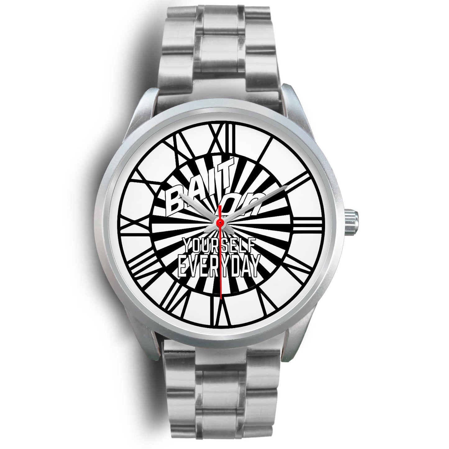 Bait on Yourself Everyday Graphic Unisex Silver Watch with Band Color Options-Silver Watch-Digital Rawness