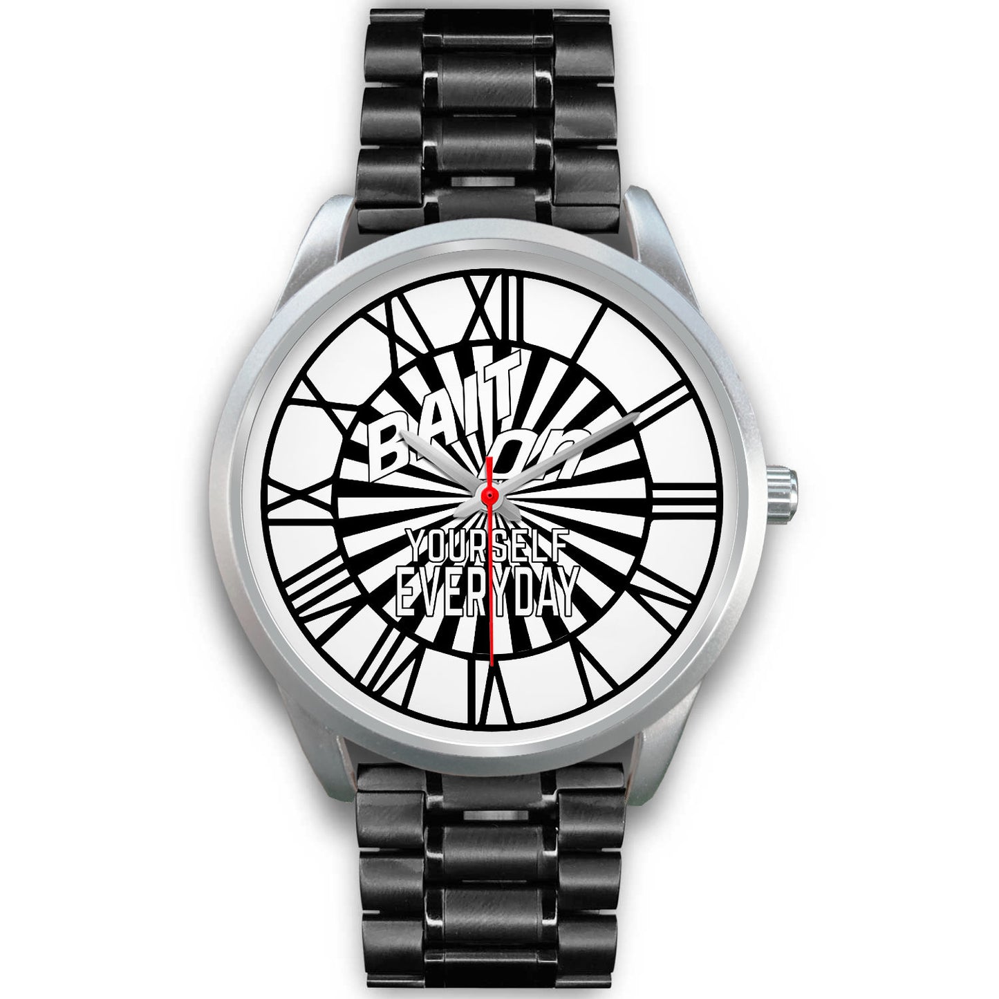 Bait on Yourself Everyday Graphic Unisex Silver Watch with Band Color Options-Silver Watch-Digital Rawness