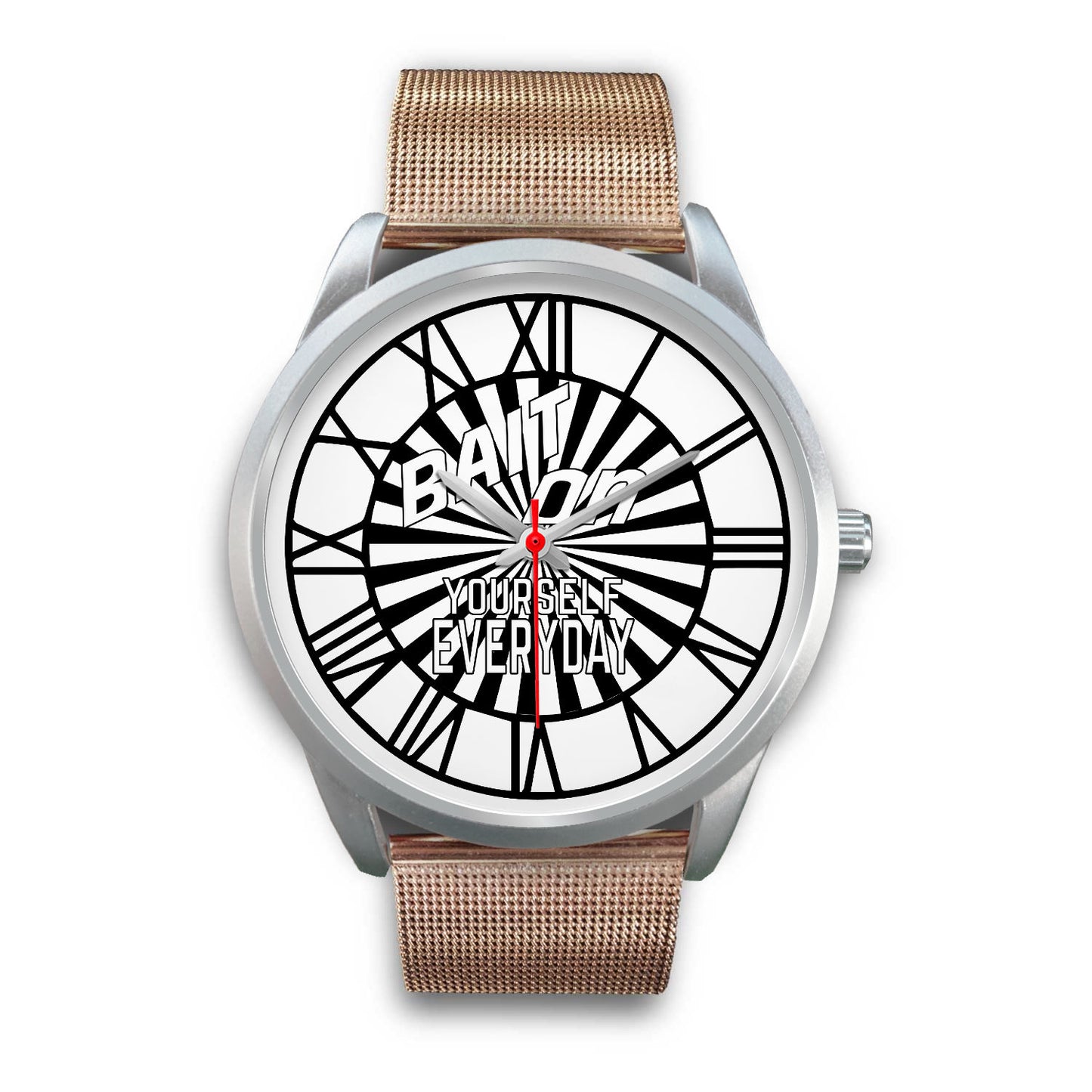 Bait on Yourself Everyday Graphic Unisex Silver Watch with Band Color Options-Silver Watch-Digital Rawness