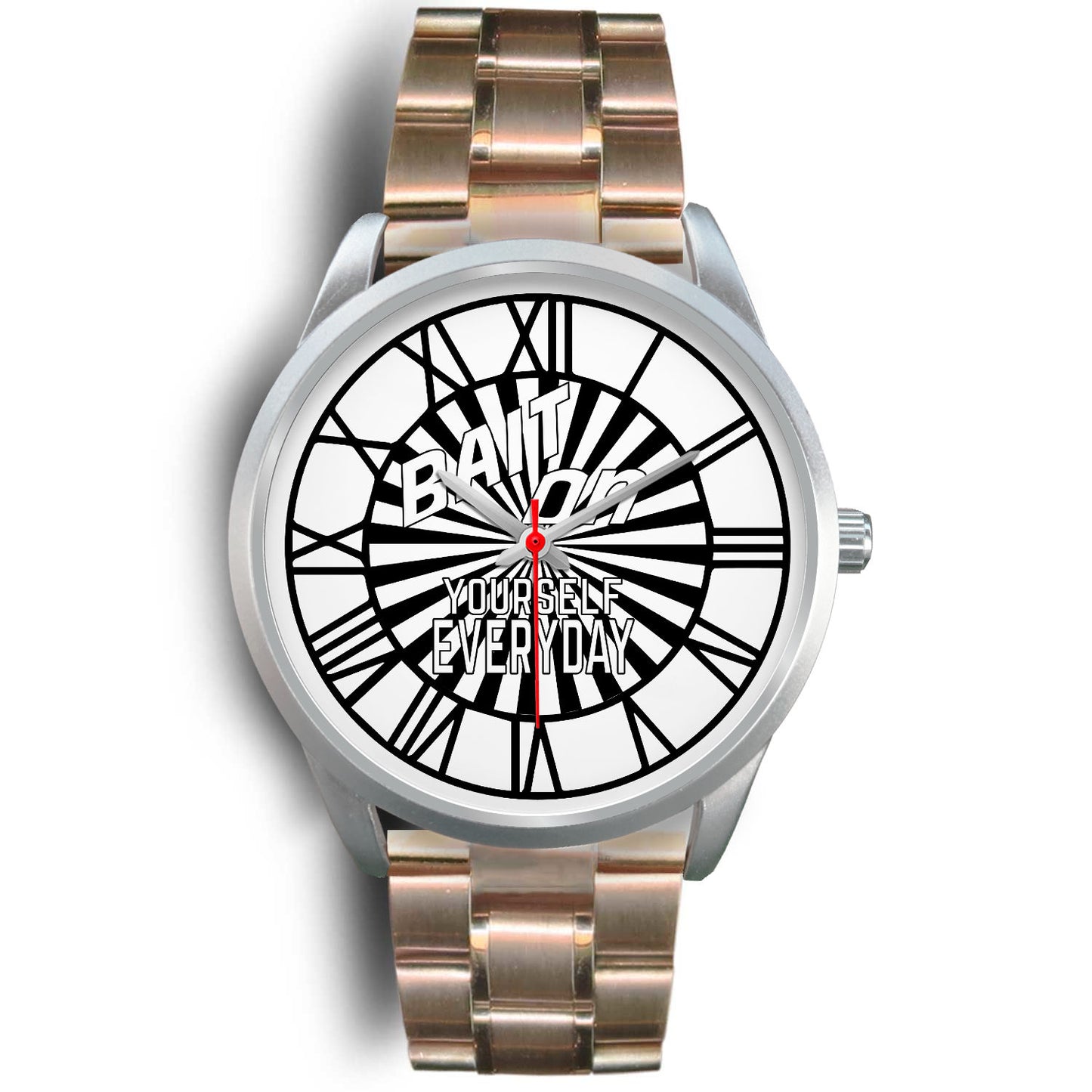 Bait on Yourself Everyday Graphic Unisex Silver Watch with Band Color Options-Silver Watch-Digital Rawness