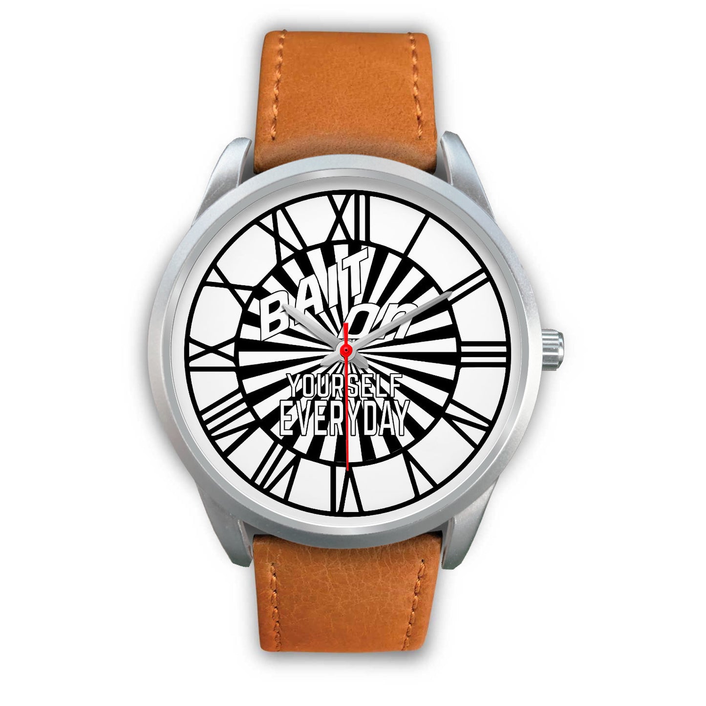 Bait on Yourself Everyday Graphic Unisex Silver Watch with Band Color Options-Silver Watch-Digital Rawness