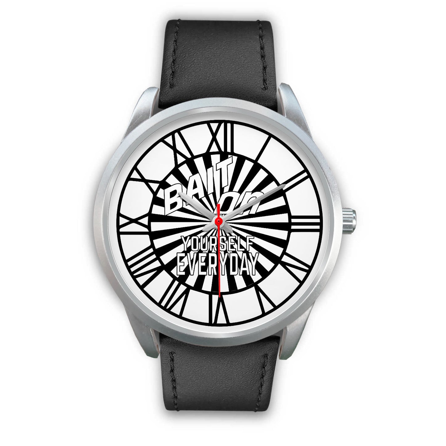 Bait on Yourself Everyday Graphic Unisex Silver Watch with Band Color Options-Silver Watch-Digital Rawness