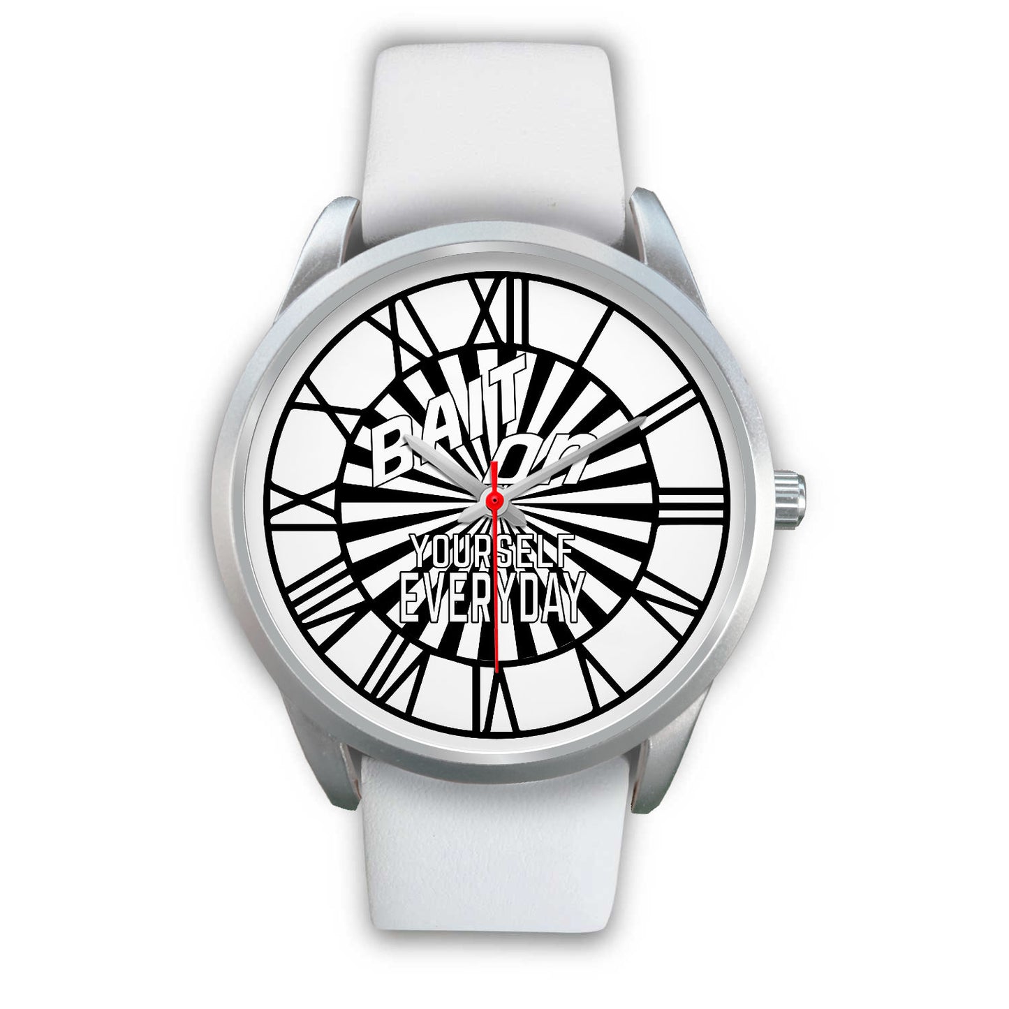 Bait on Yourself Everyday Graphic Unisex Silver Watch with Band Color Options-Silver Watch-Digital Rawness
