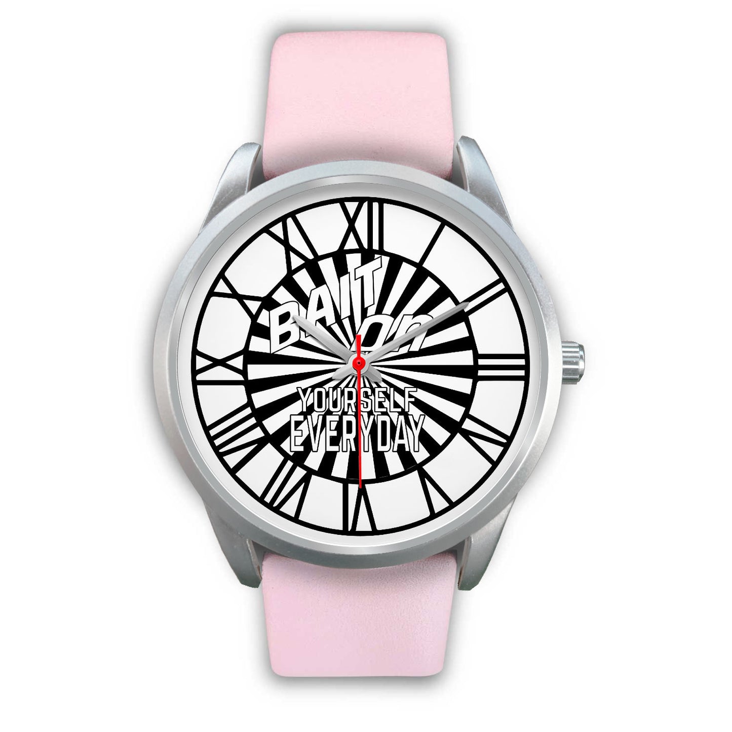 Bait on Yourself Everyday Graphic Unisex Silver Watch with Band Color Options-Silver Watch-Digital Rawness