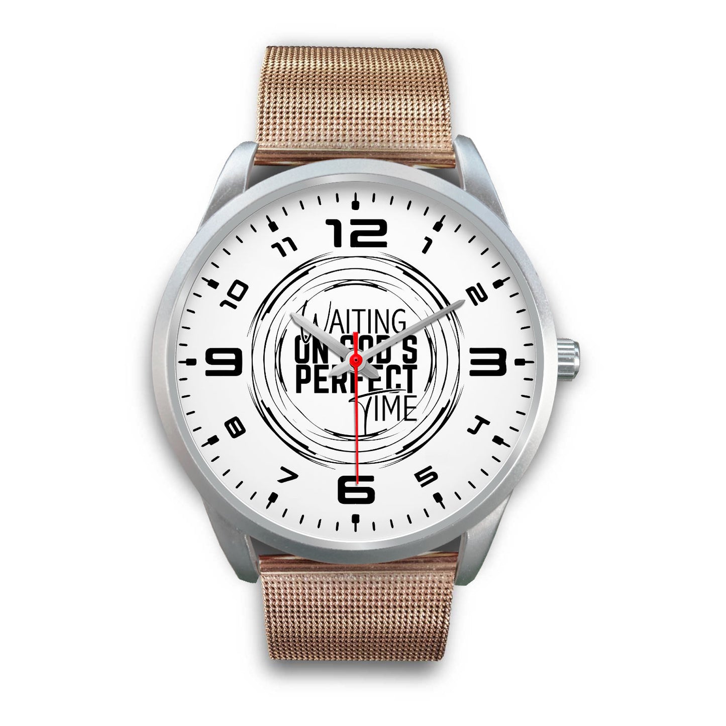 Waiting on God's Perfect Time Silver Watch Band Options-Silver Watch-Digital Rawness