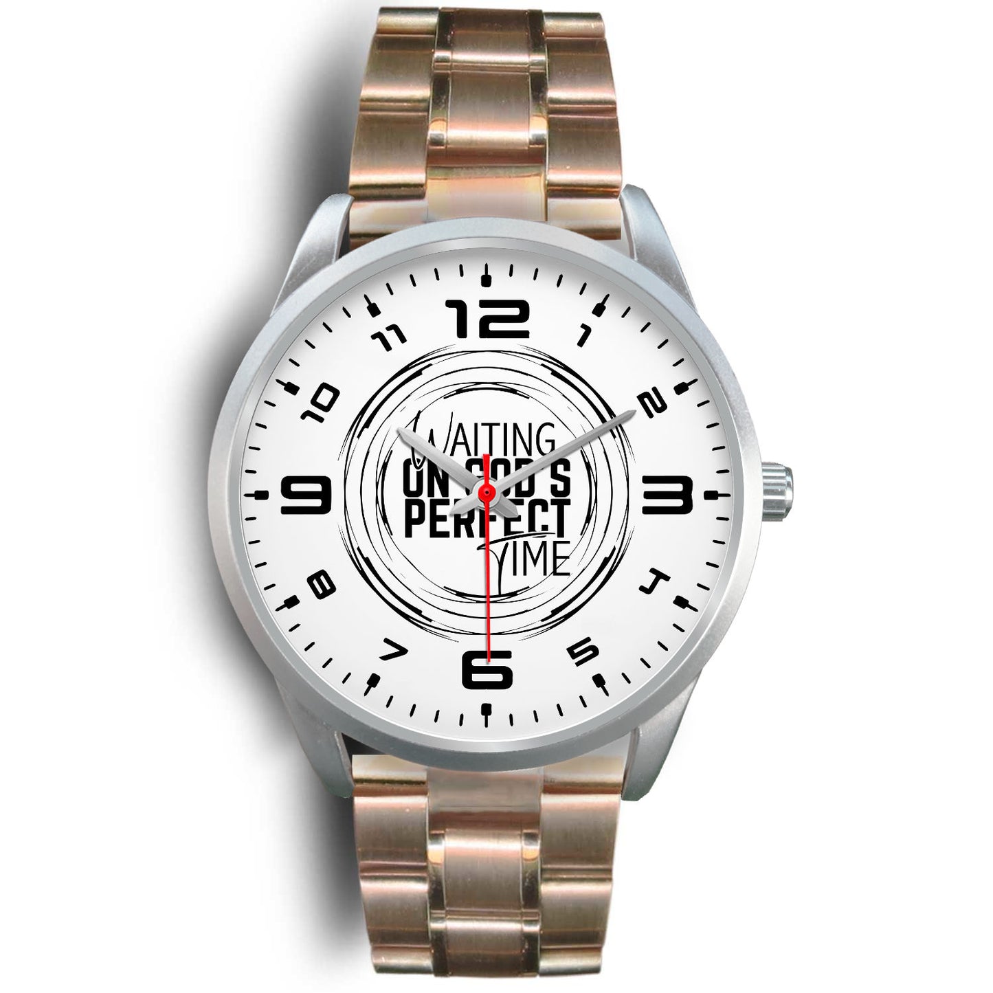 Waiting on God's Perfect Time Silver Watch Band Options-Silver Watch-Digital Rawness