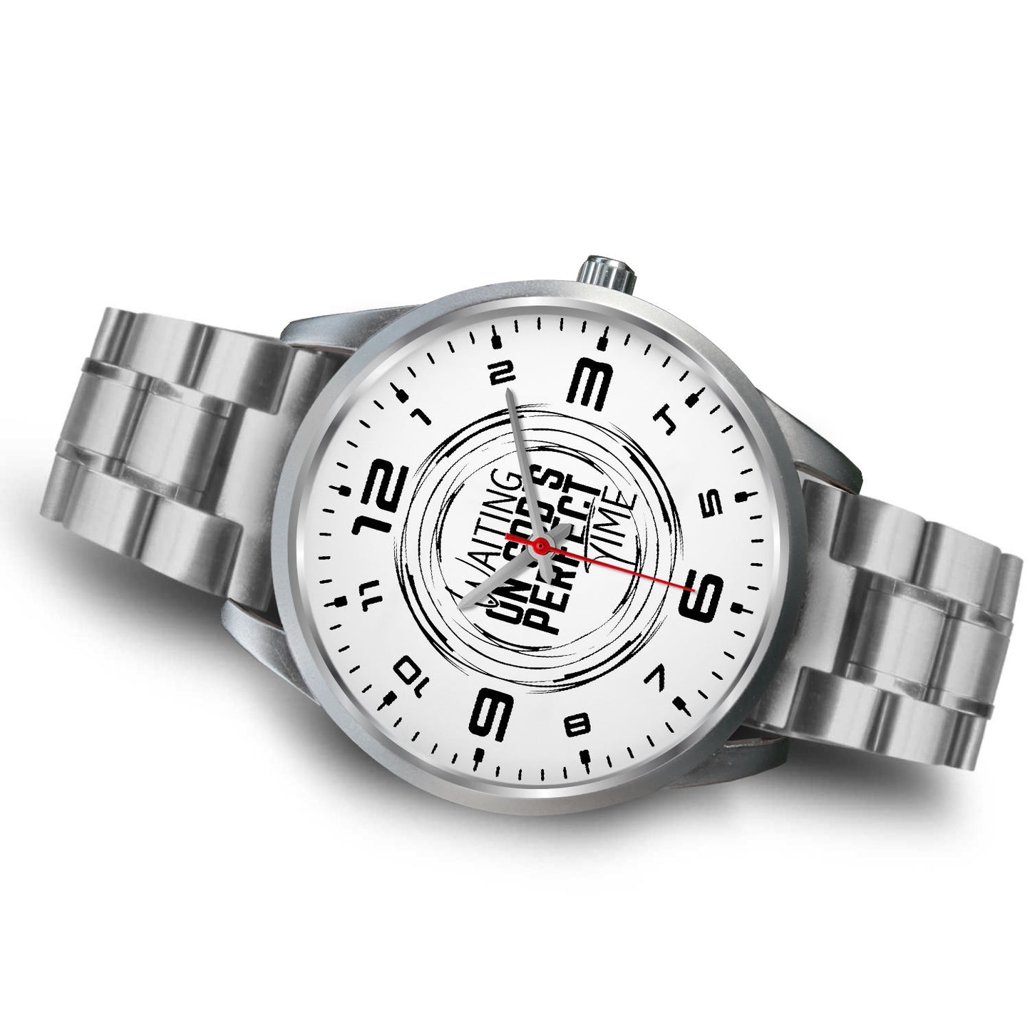 Waiting on God's Perfect Time Silver Watch Band Options-Silver Watch-Digital Rawness