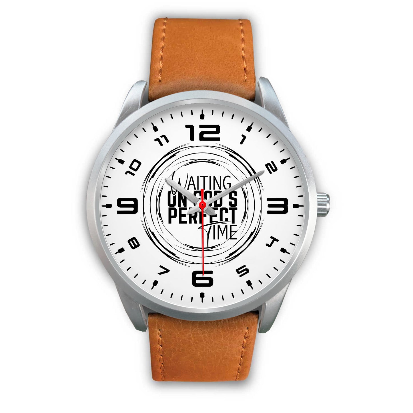 Waiting on God's Perfect Time Silver Watch Band Options-Silver Watch-Digital Rawness