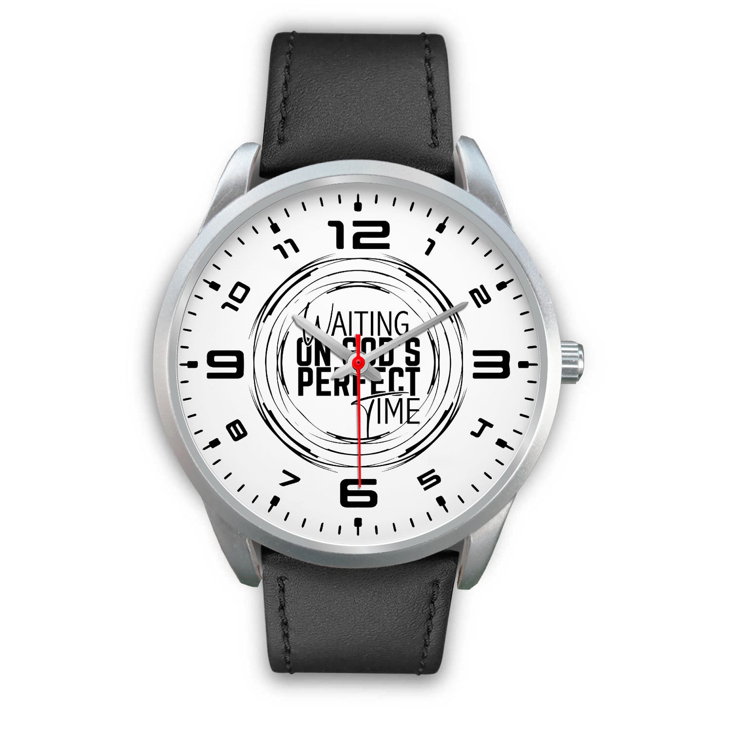 Waiting on God's Perfect Time Silver Watch Band Options-Silver Watch-Digital Rawness
