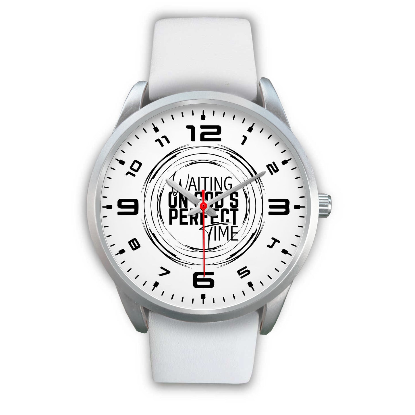 Waiting on God's Perfect Time Silver Watch Band Options-Silver Watch-Digital Rawness