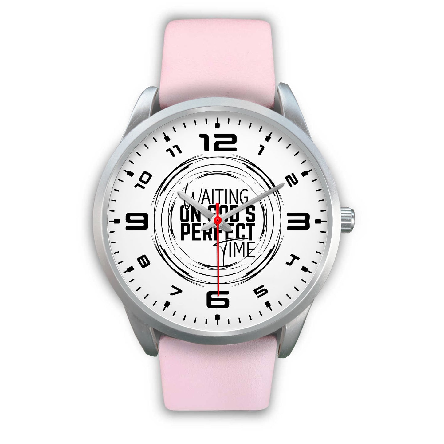 Waiting on God's Perfect Time Silver Watch Band Options-Silver Watch-Digital Rawness