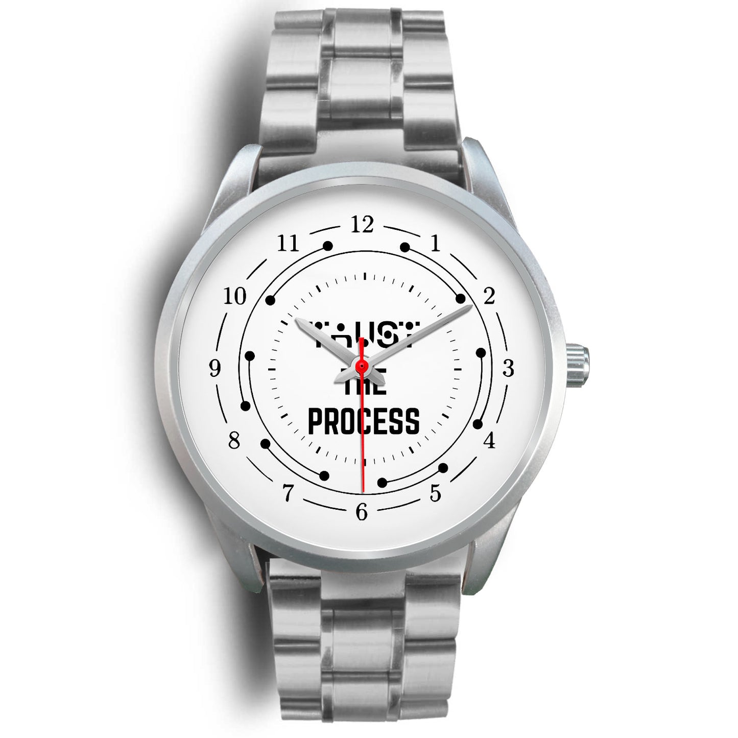 Trust The Process Black Watch Band Options-Silver Watch-Digital Rawness