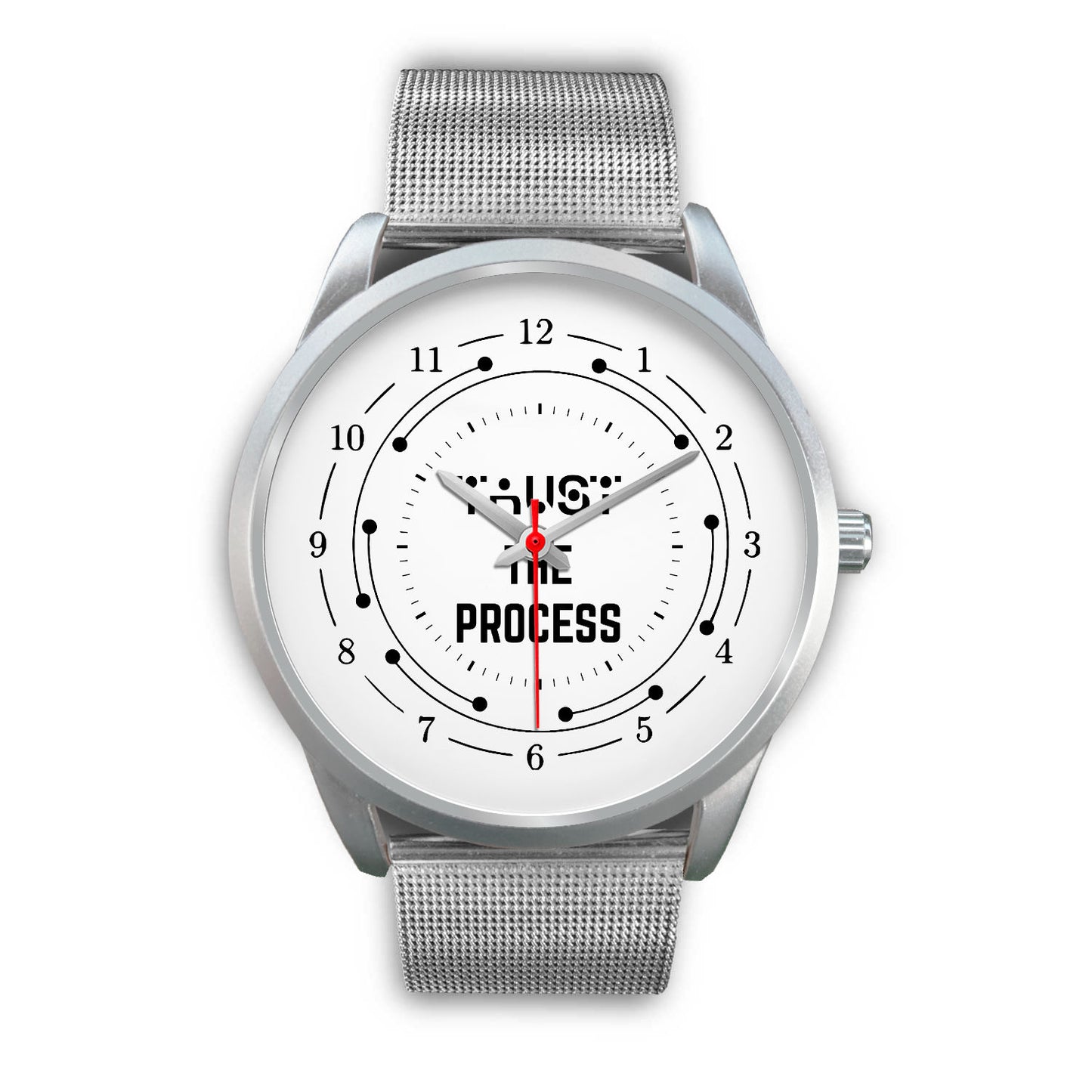 Trust The Process Black Watch Band Options-Silver Watch-Digital Rawness