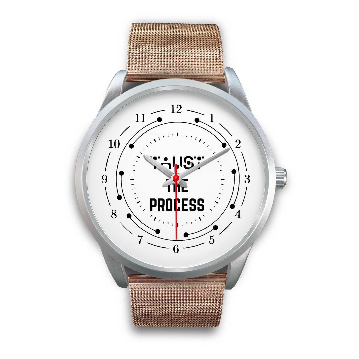 Trust The Process Black Watch Band Options-Silver Watch-Digital Rawness