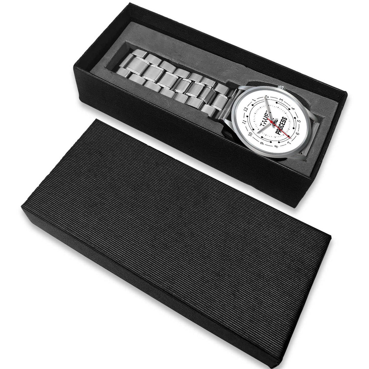 Trust The Process Black Watch Band Options-Silver Watch-Digital Rawness