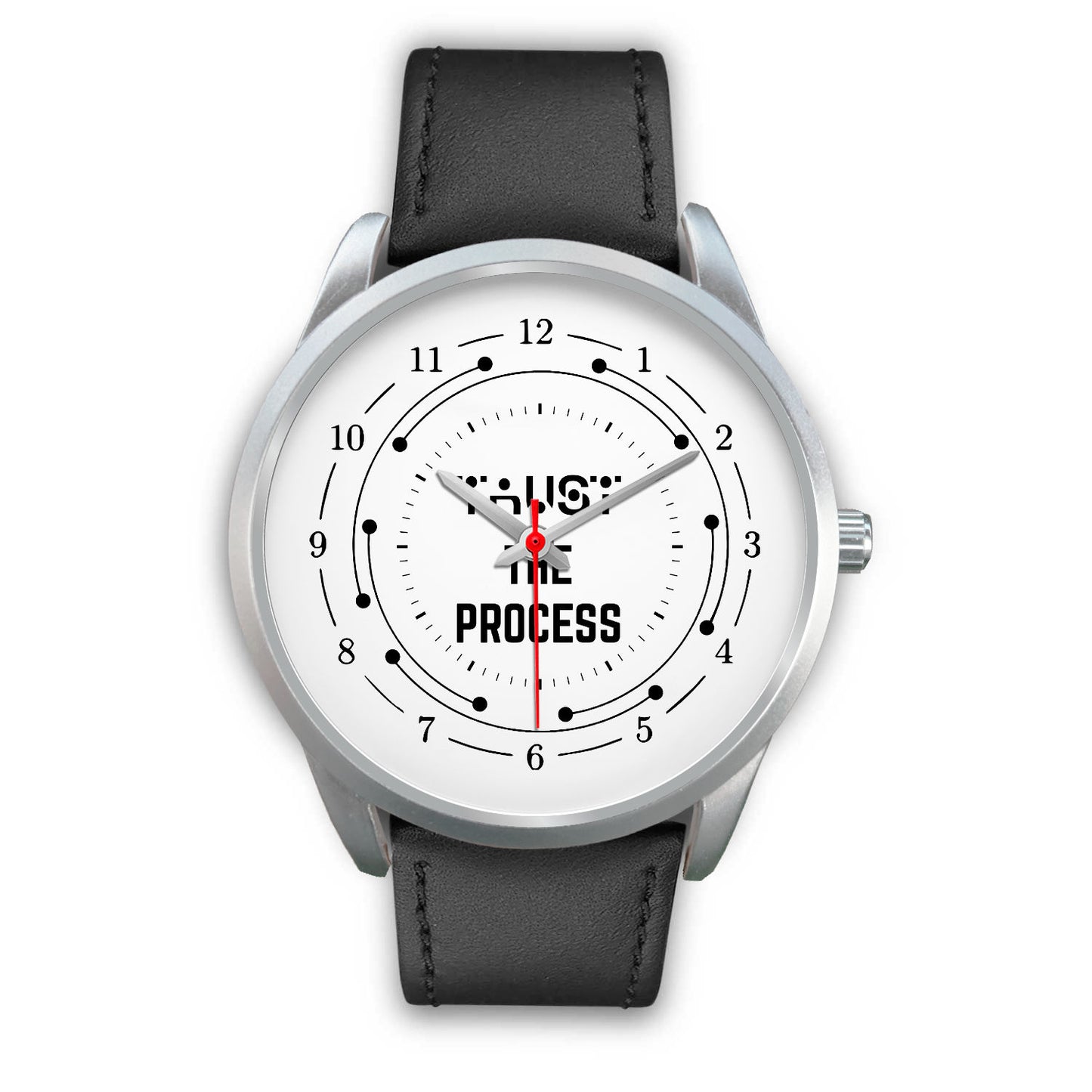 Trust The Process Black Watch Band Options-Silver Watch-Digital Rawness