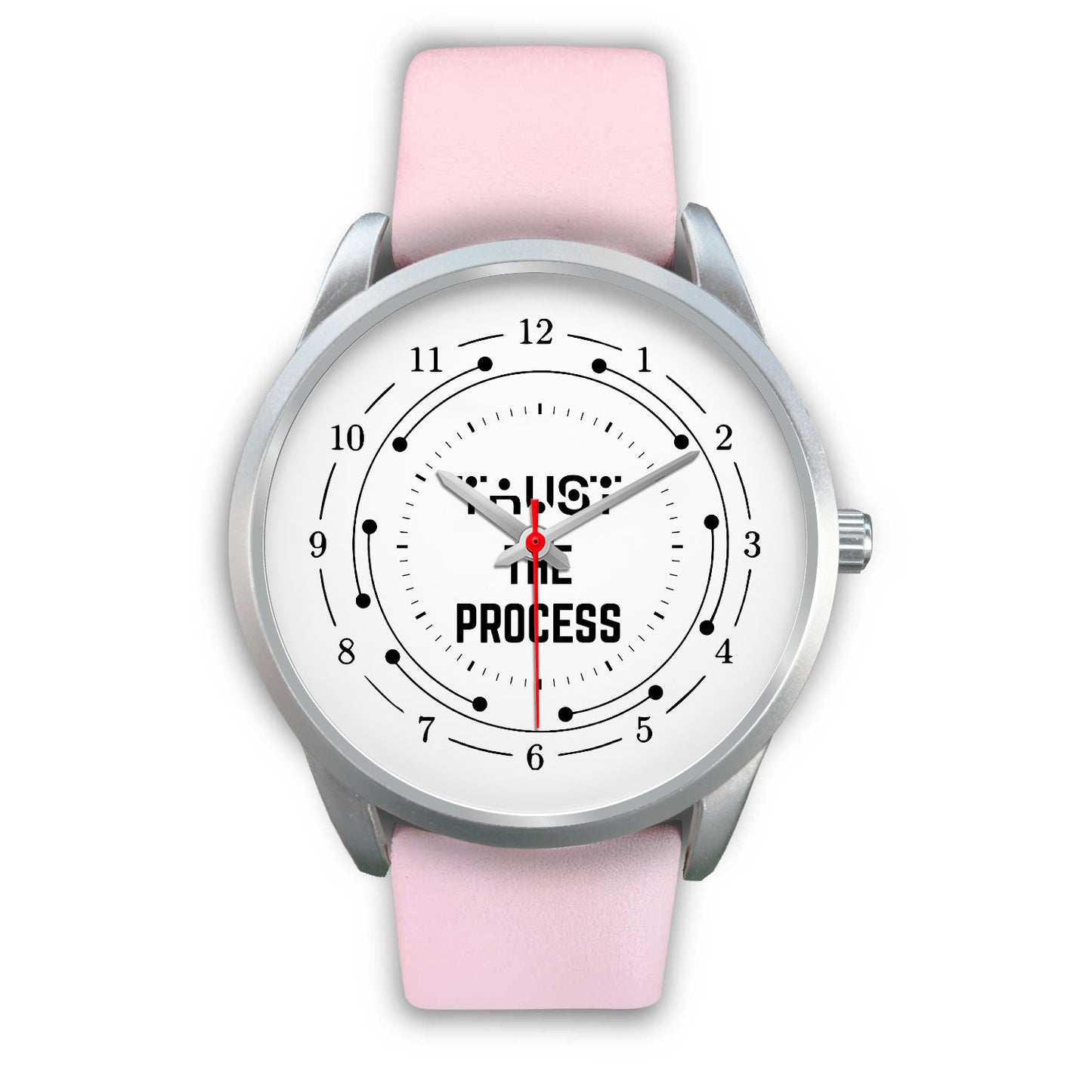 Trust The Process Black Watch Band Options-Silver Watch-Digital Rawness