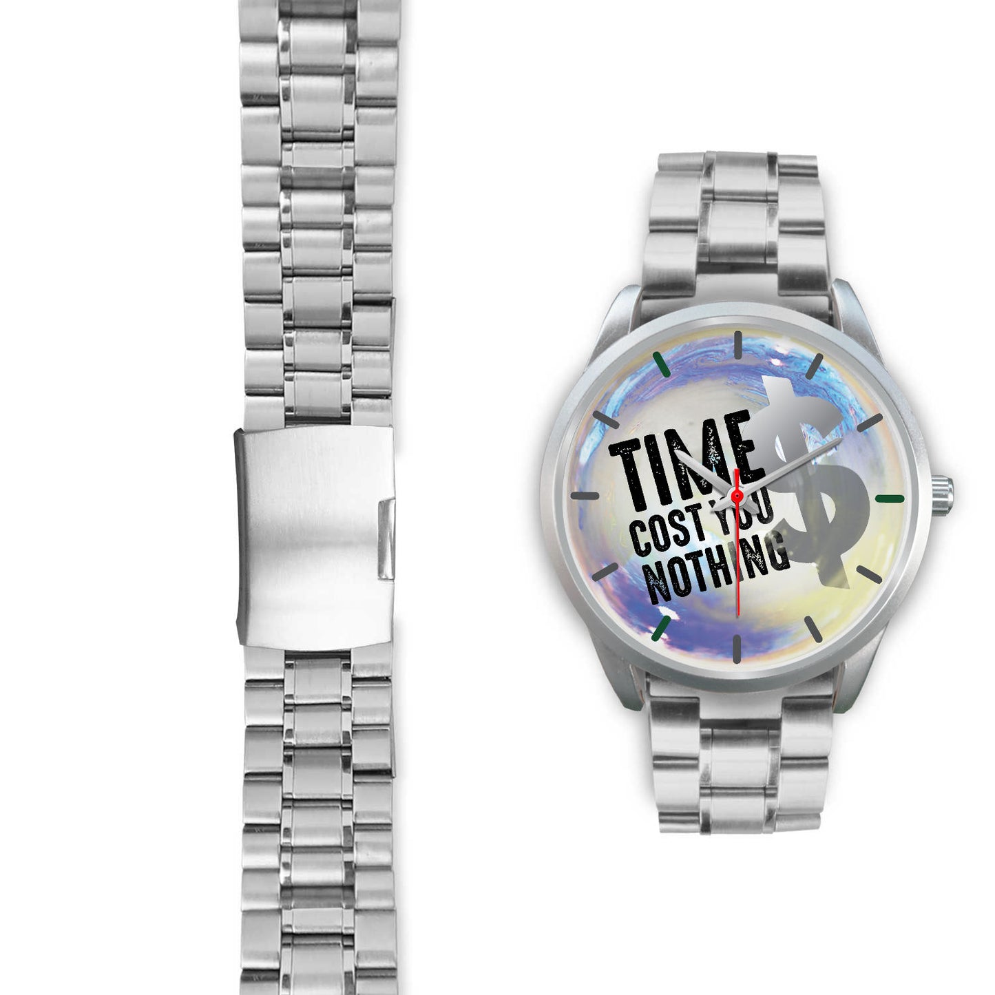 Time Cost You Nothing Sliver Watch Bands Options-Silver Watch-Digital Rawness