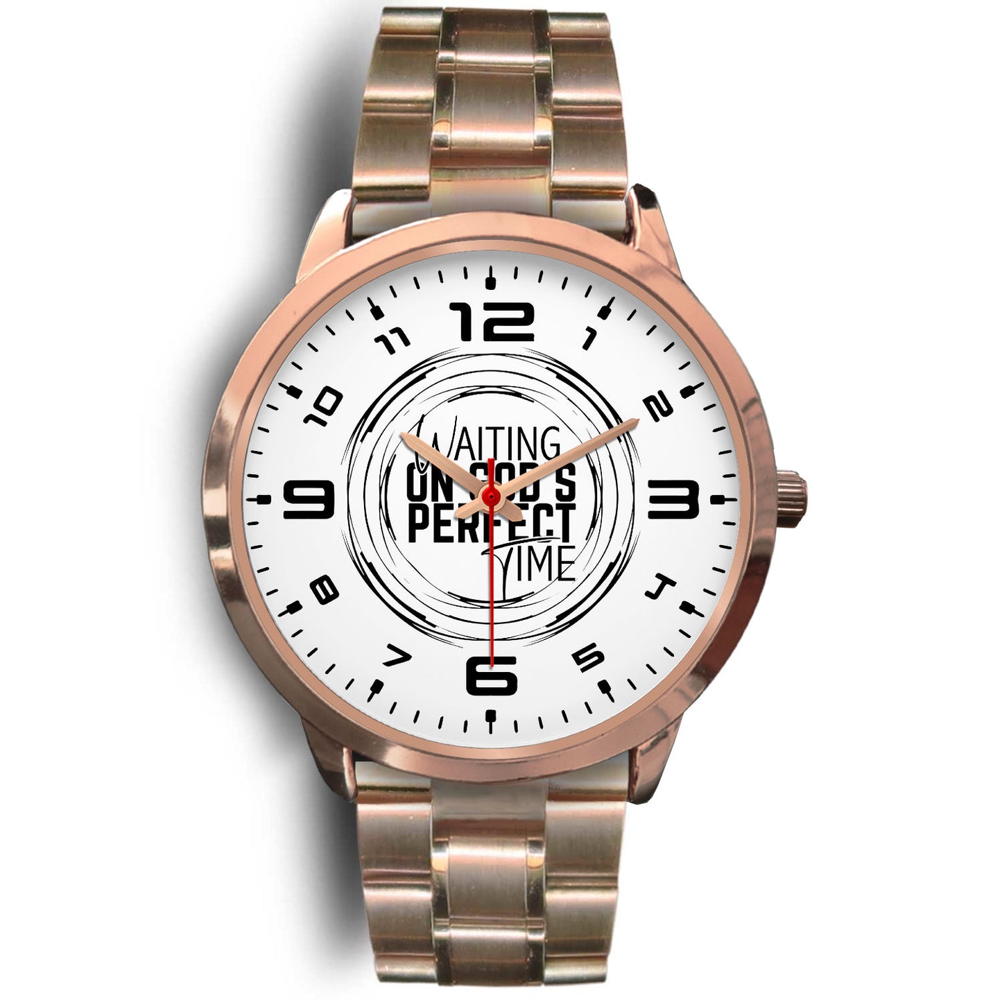 Waiting on God's Perfect Time Rose Gold Watch Band Options-Rose Gold Watch-Digital Rawness