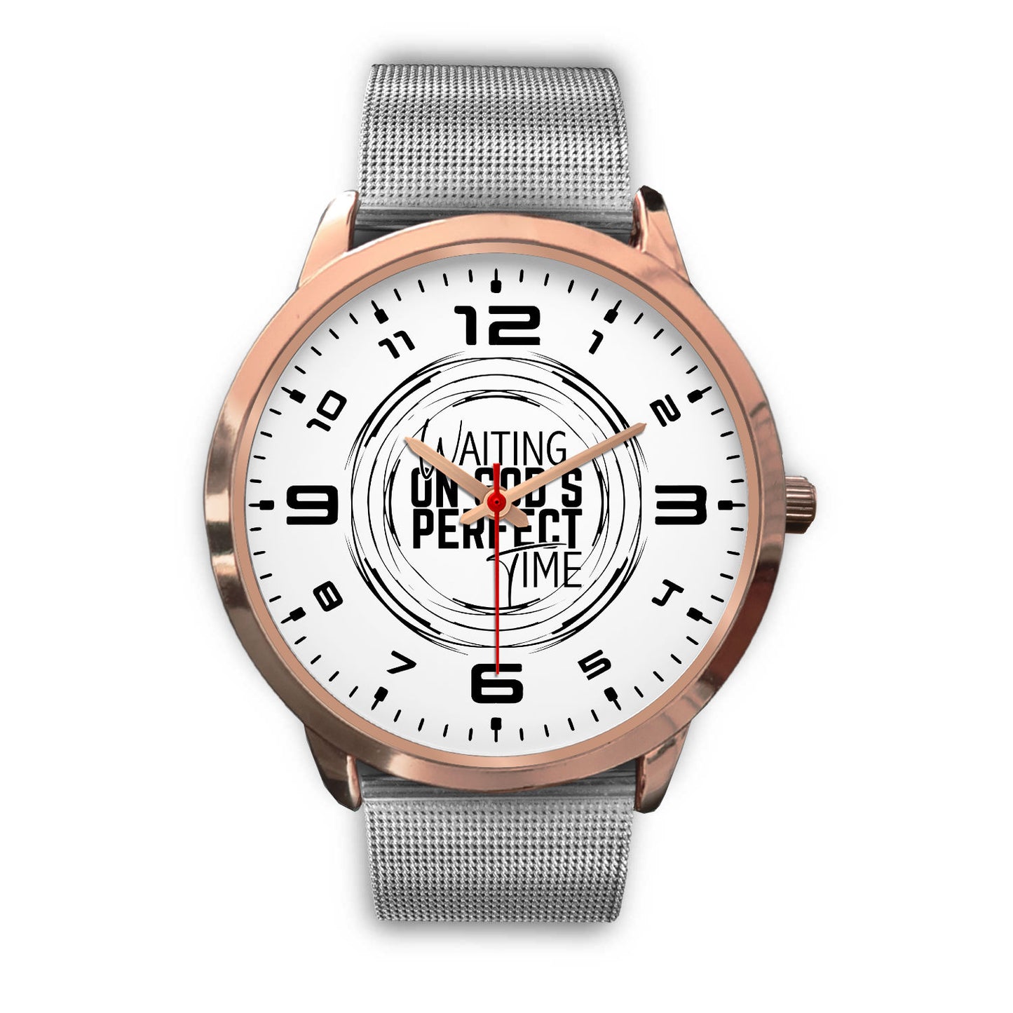 Waiting on God's Perfect Time Rose Gold Watch Band Options-Rose Gold Watch-Digital Rawness