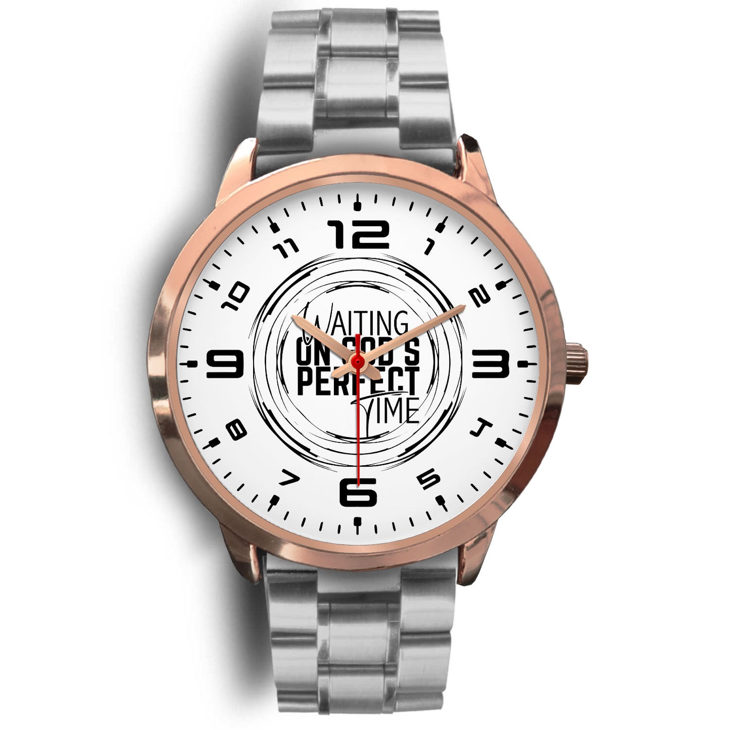 Waiting on God's Perfect Time Rose Gold Watch Band Options-Rose Gold Watch-Digital Rawness