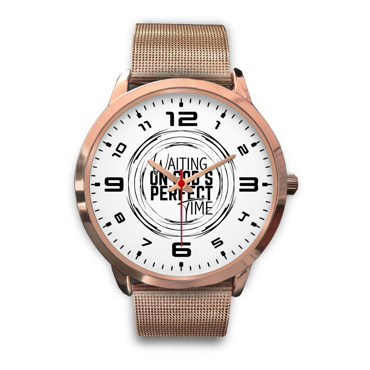 Waiting on God's Perfect Time Rose Gold Watch Band Options-Rose Gold Watch-Digital Rawness