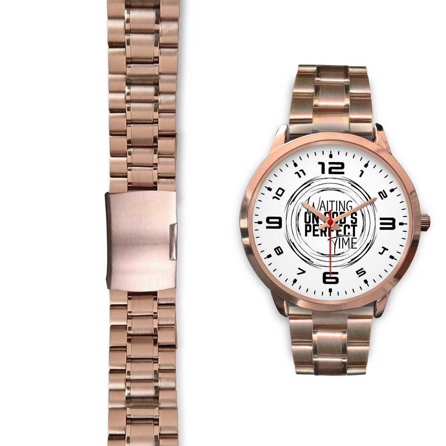 Waiting on God's Perfect Time Rose Gold Watch Band Options-Rose Gold Watch-Digital Rawness