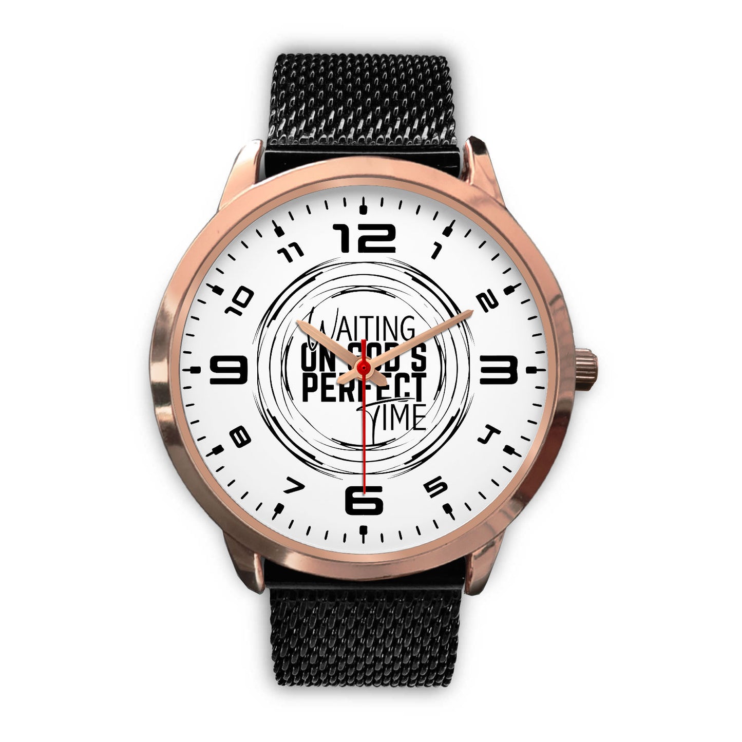 Waiting on God's Perfect Time Rose Gold Watch Band Options-Rose Gold Watch-Digital Rawness