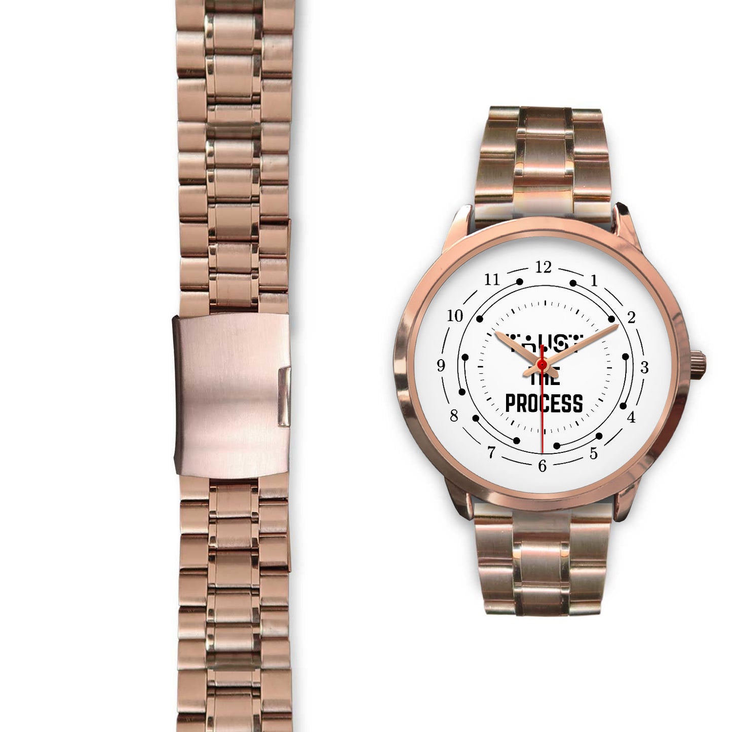 Trust The Process Rose Gold Watch Band Options-Rose Gold Watch-Digital Rawness