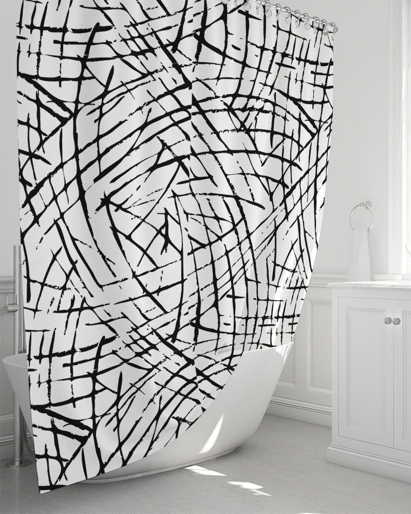 Lines and Pops Shower Curtain 72"x72"-home goods-Digital Rawness