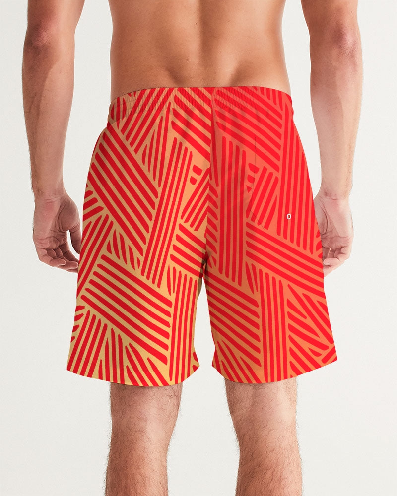 Red Sheek Men's Swim Trunk-cloth-Digital Rawness