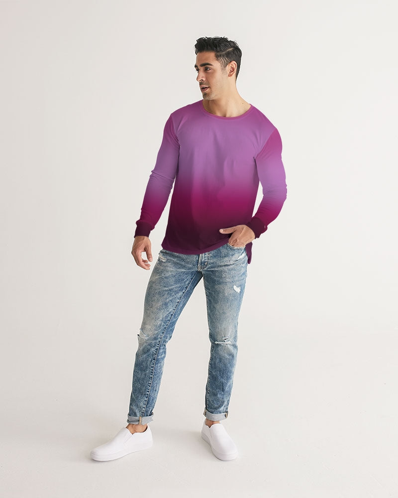 Plum Fade Men's Long Sleeve Shirt-cloth-Digital Rawness